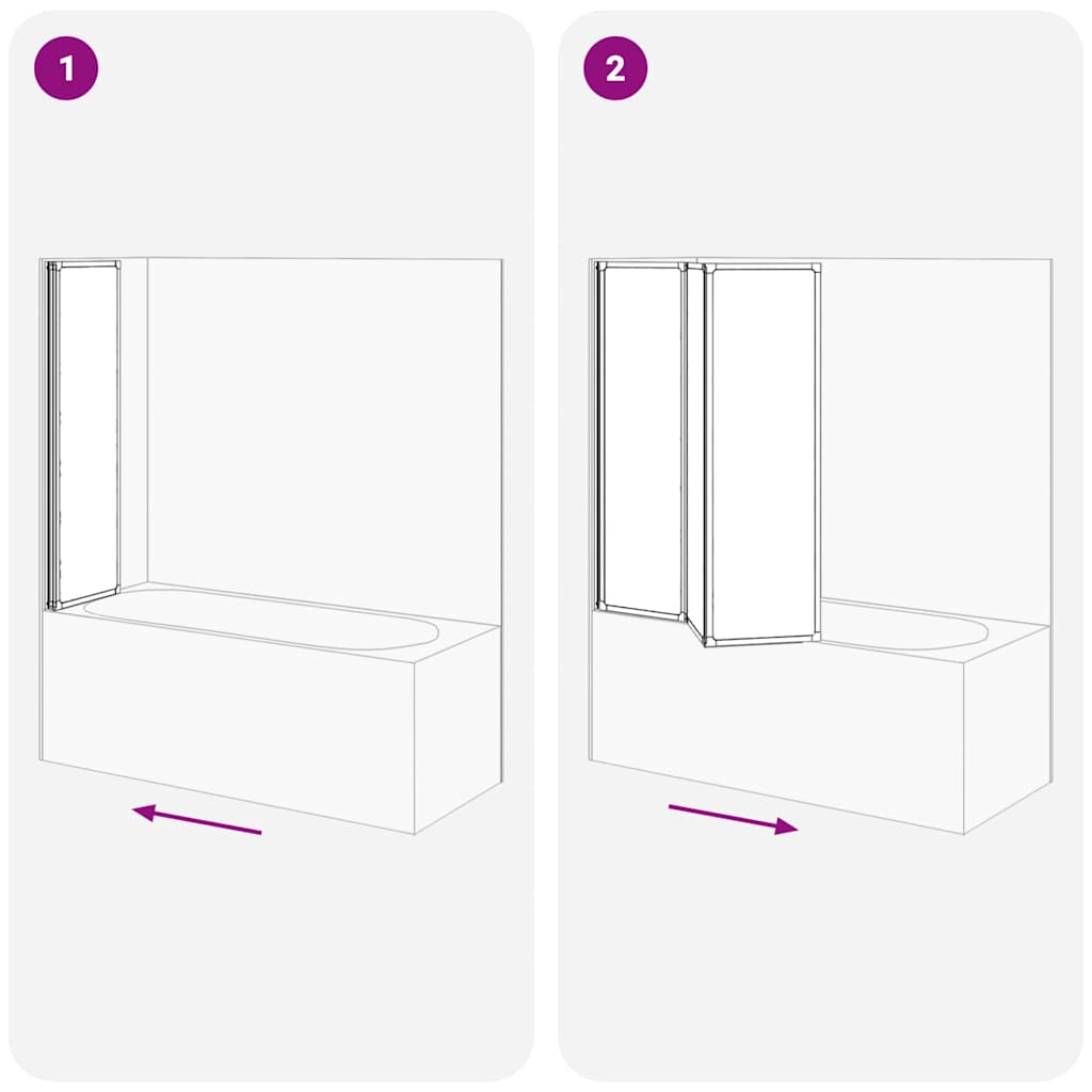 Shower Screen Folding Manual Black 132 x 2 x 140 cm Aluminium