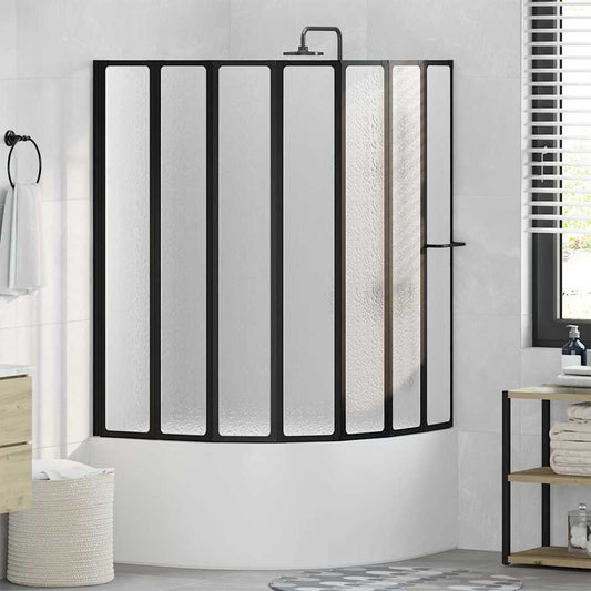 Shower Screen Folding Other Manual Black 168 x 140 cm Aluminium