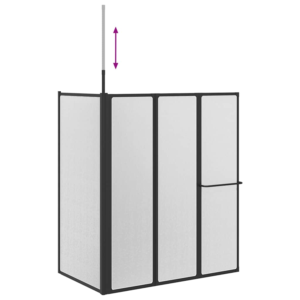 Shower Screen Folding Other Black 120 x 70 X 137 cm Aluminium