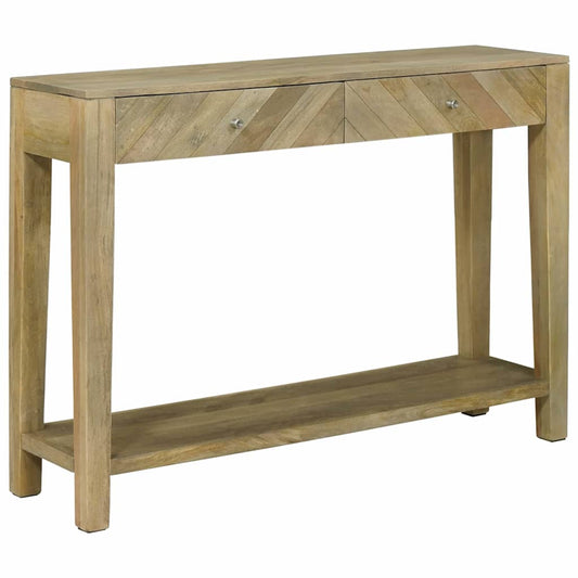 Console Table Natural Grey 110 x 30 x 80 cm Solid Mango Wood