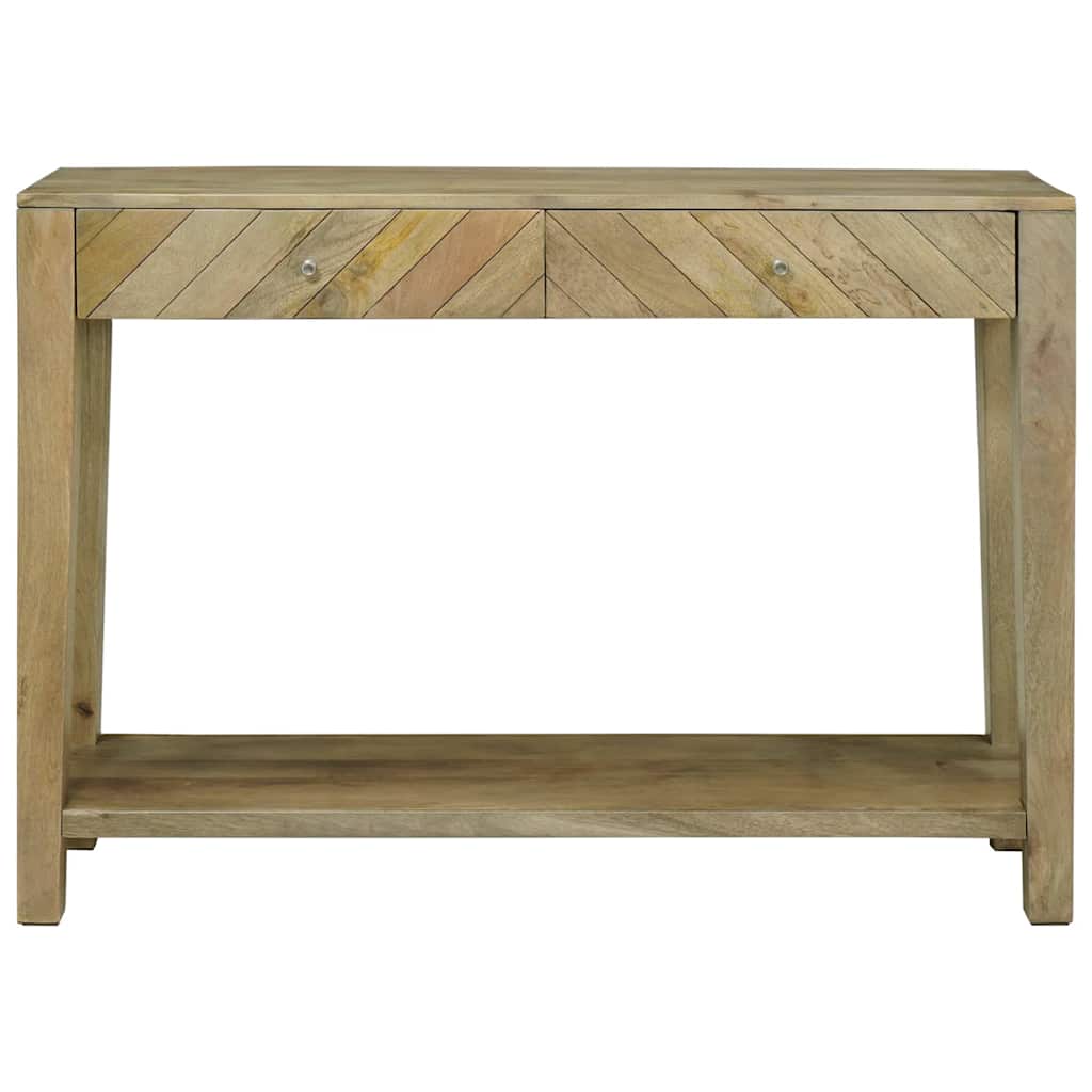 Console Table Natural Grey 110 x 30 x 80 cm Solid Mango Wood