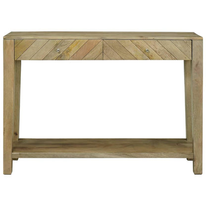 Console Table Natural Grey 110 x 30 x 80 cm Solid Mango Wood