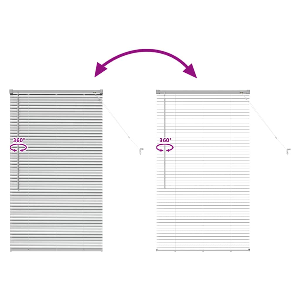 Window Blind with Curtains Manual Silver Aluminium