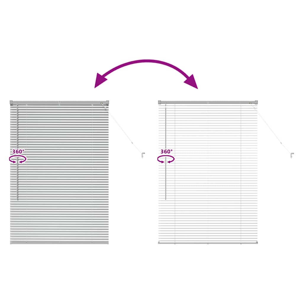 Window Blind with Curtains Manual Silver Aluminium