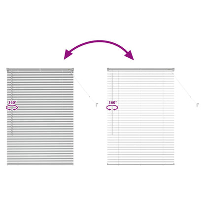 Window Blind with Curtains Manual Silver Aluminium