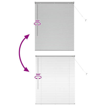 Window Blind with Curtains Manual Silver Aluminium