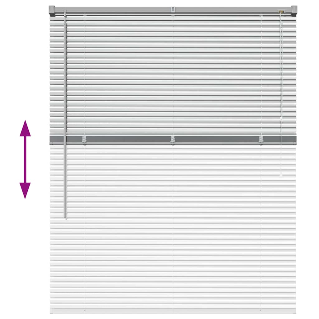 Window Blind with Curtains Manual Silver Aluminium