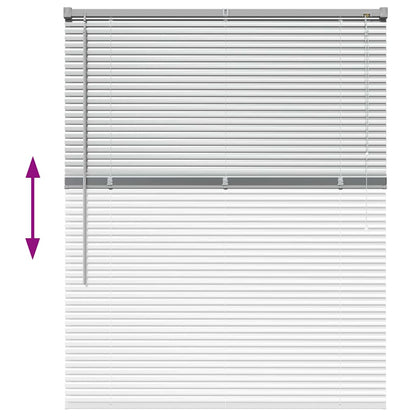 Window Blind with Curtains Manual Silver Aluminium