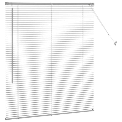 Window Blind with Curtains Manual Silver Aluminium