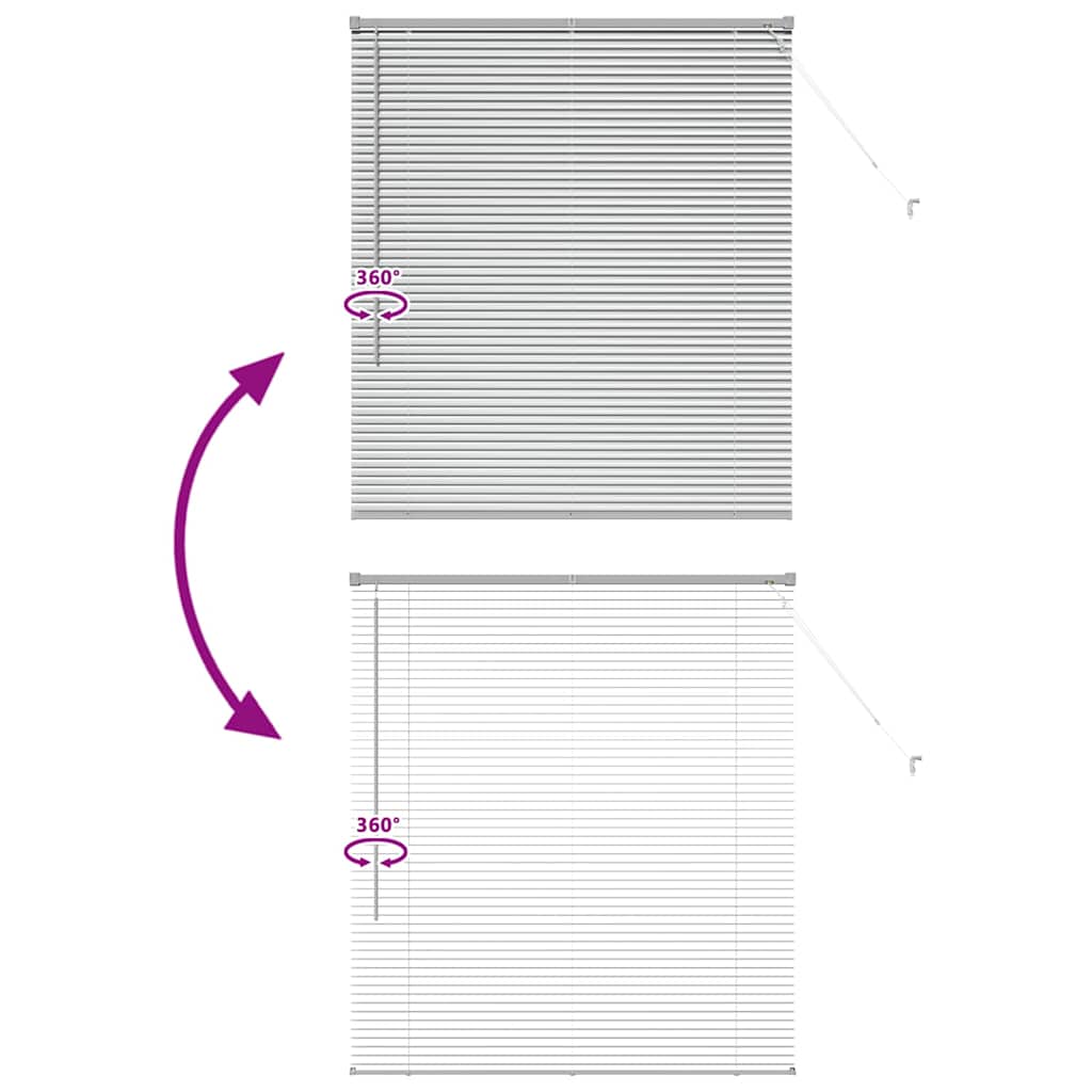 Window Blind with Curtains Manual Silver Aluminium
