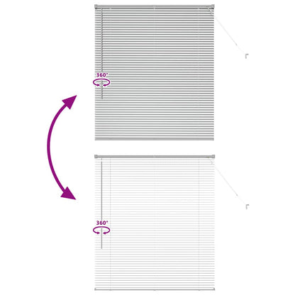 Window Blind with Curtains Manual Silver Aluminium