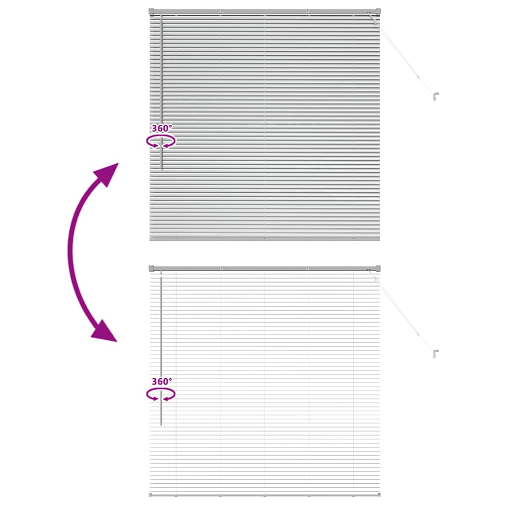 Window Blind with Curtains Manual Silver Aluminium