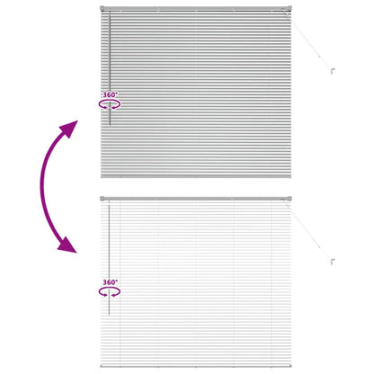 Window Blind with Curtains Manual Silver Aluminium