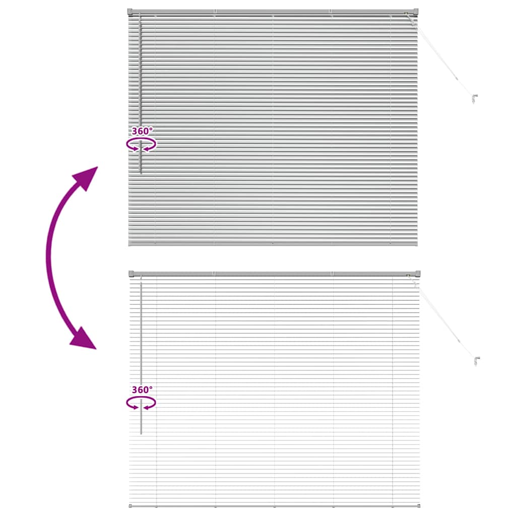 Window Blind with Curtains Manual Silver Aluminium