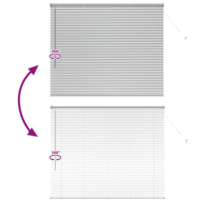 Window Blind with Curtains Manual Silver Aluminium