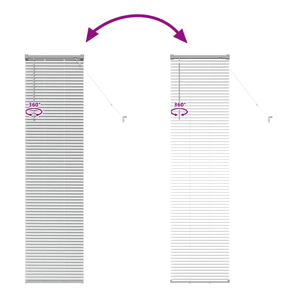 Window Blind with Curtains Manual Silver Aluminium