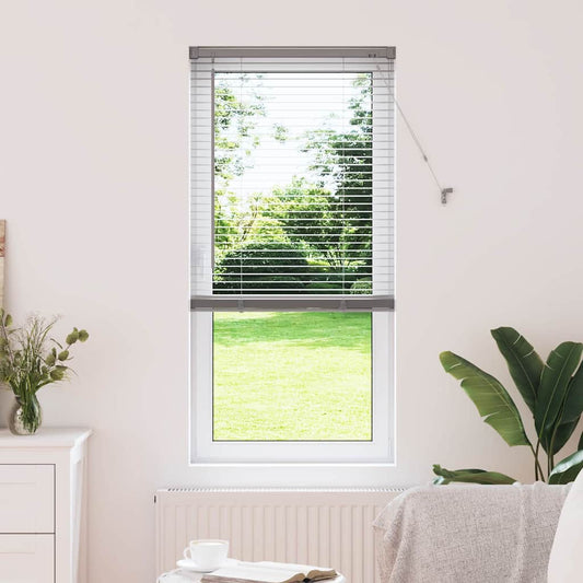 Window Blind with Curtains Manual Silver Aluminium