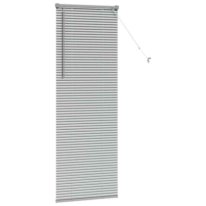 Window Blind with Curtains Manual Silver Aluminium