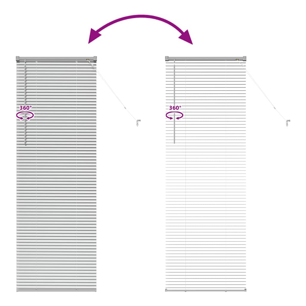 Window Blind with Curtains Manual Silver Aluminium