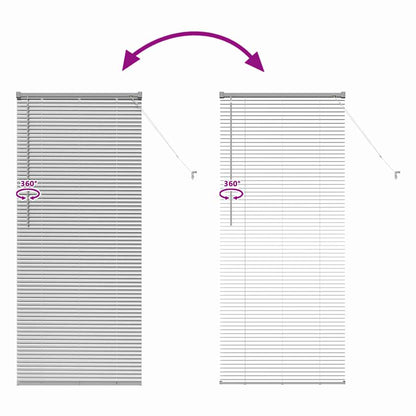 Window Blind with Curtains Manual Silver Aluminium
