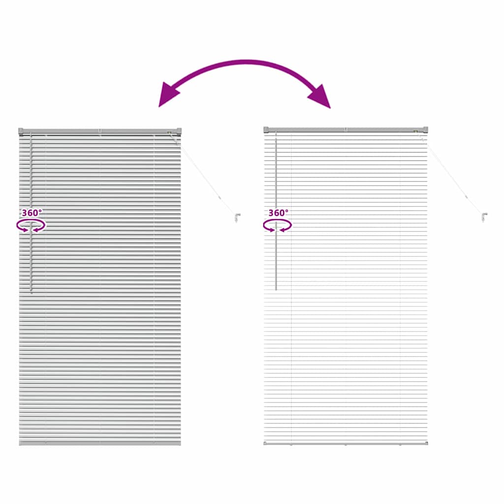Window Blind with Curtains Manual Silver Aluminium