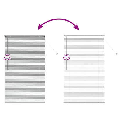 Window Blind with Curtains Manual Silver Aluminium
