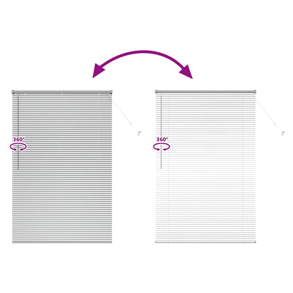Window Blind with Curtains Manual Silver Aluminium