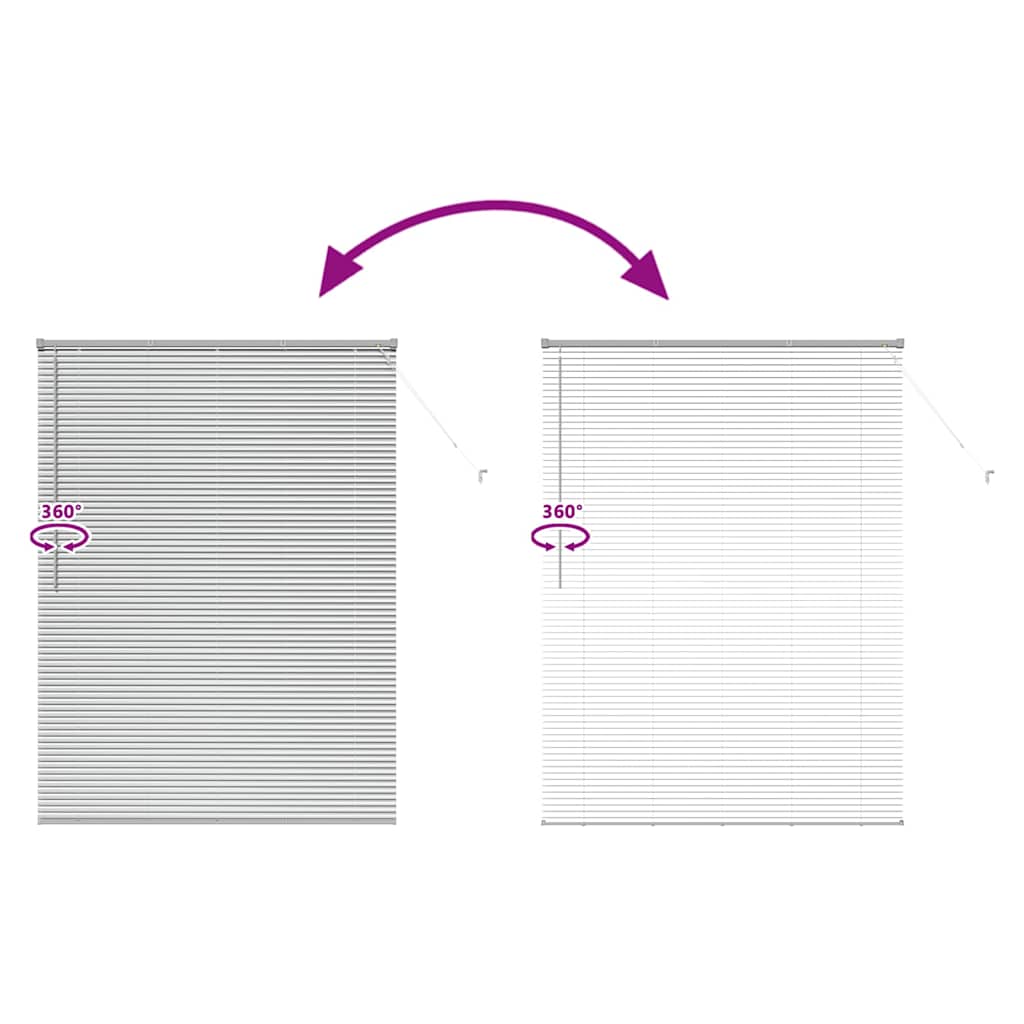 Window Blind with Curtains Manual Silver Aluminium