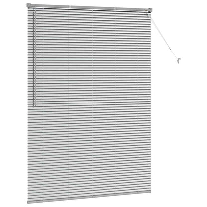 Window Blind with Curtains Manual Silver Aluminium