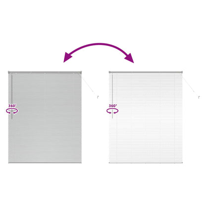 Window Blind with Curtains Manual Silver Aluminium
