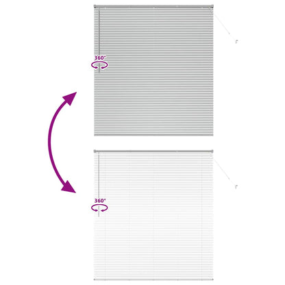 Window Blind with Curtains Manual Silver Aluminium