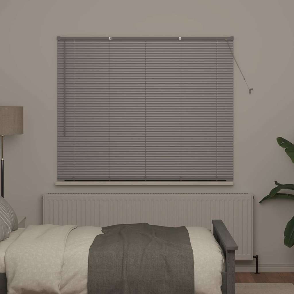 Window Blind with Curtains Manual Silver Aluminium
