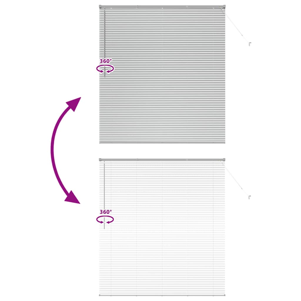 Window Blind with Curtains Manual Silver Aluminium