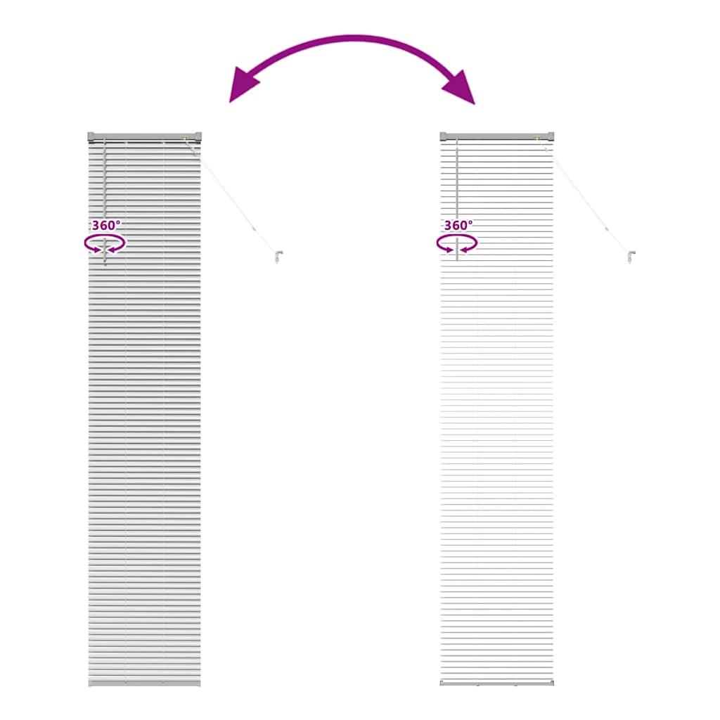 Window Blind with Curtains Manual Silver Aluminium