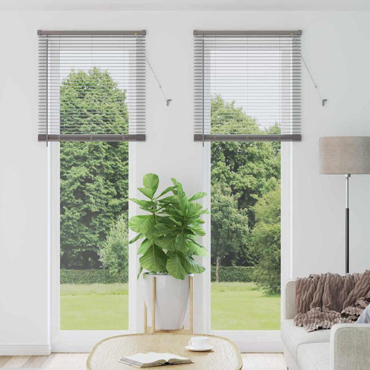 Window Blind with Curtains Manual Silver Aluminium