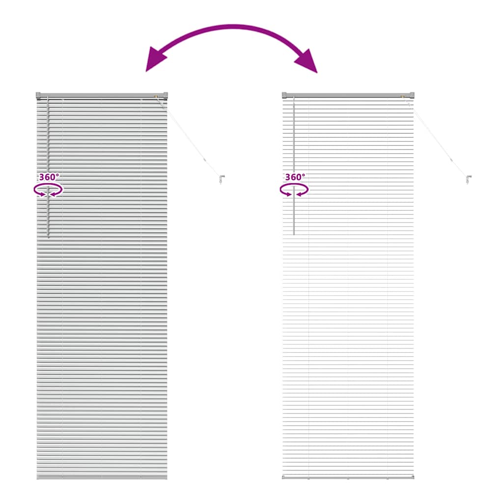 Window Blind with Curtains Manual Silver Aluminium