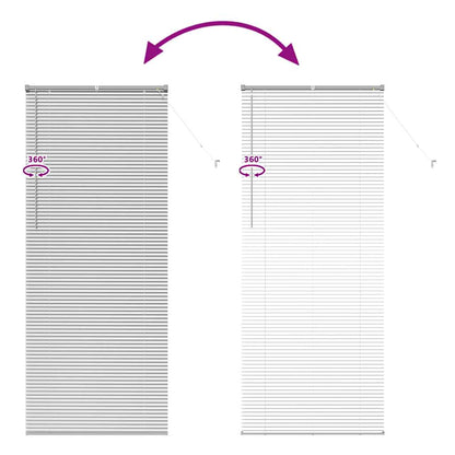 Window Blind with Curtains Manual Silver Aluminium
