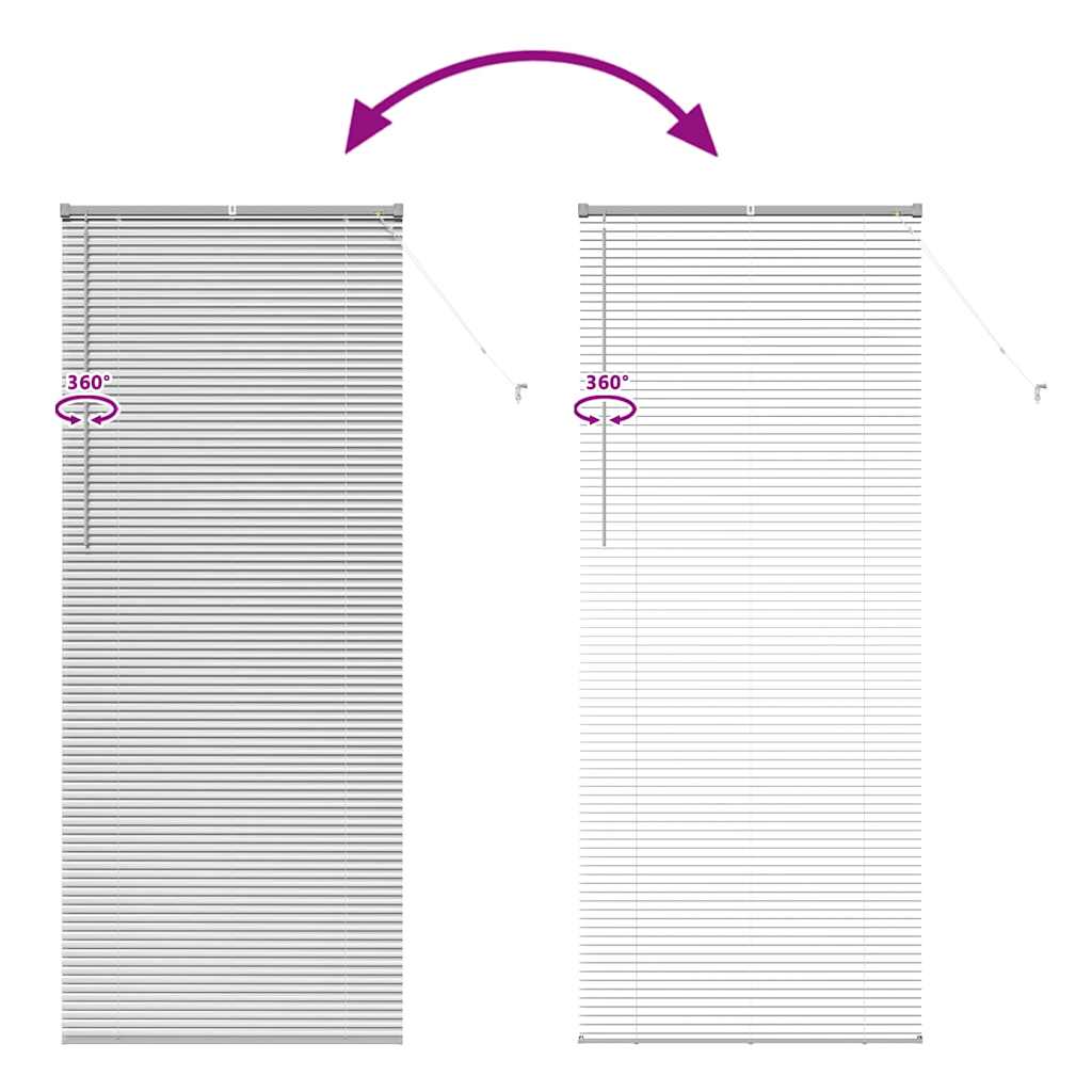 Window Blind with Curtains Manual Silver Aluminium