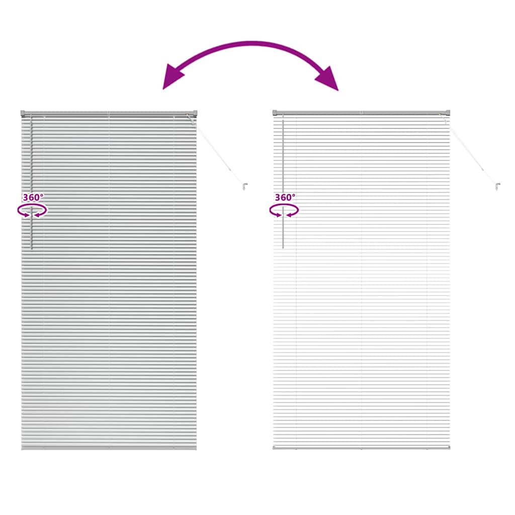 Window Blind with Curtains Manual Silver Aluminium