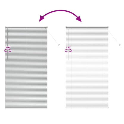 Window Blind with Curtains Manual Silver Aluminium