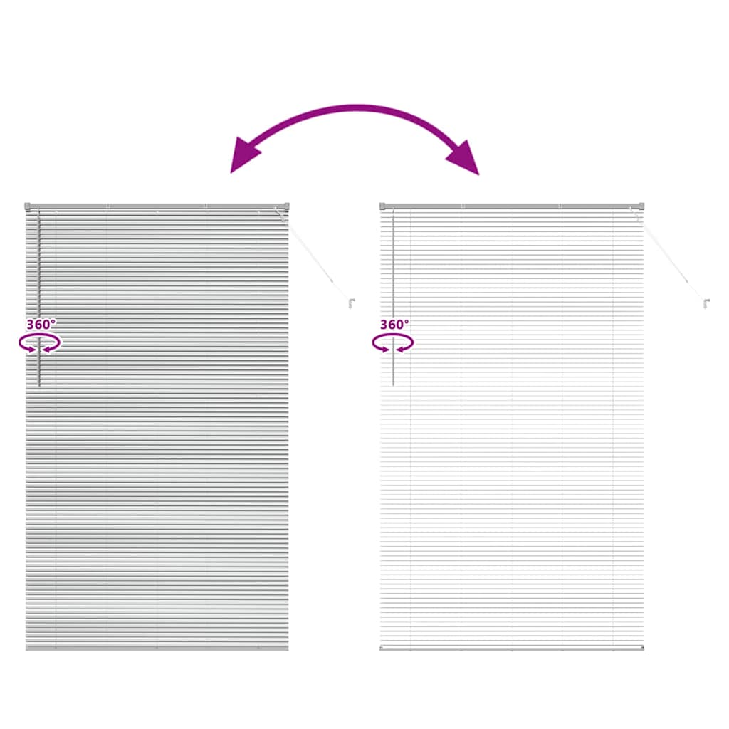 Window Blind with Curtains Manual Silver Aluminium