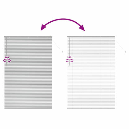 Window Blind with Curtains Manual Silver Aluminium