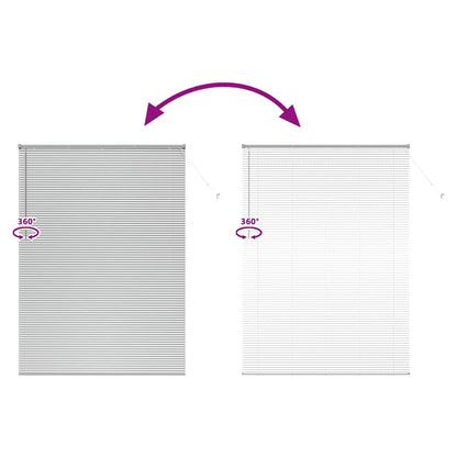 Window Blind with Curtains Manual Silver Aluminium