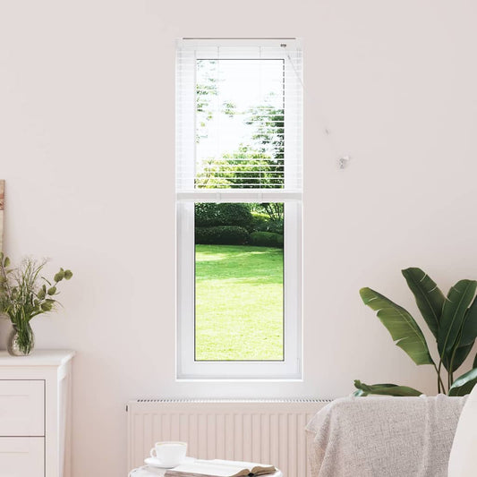 Window Blind with Curtains Manual White Aluminium