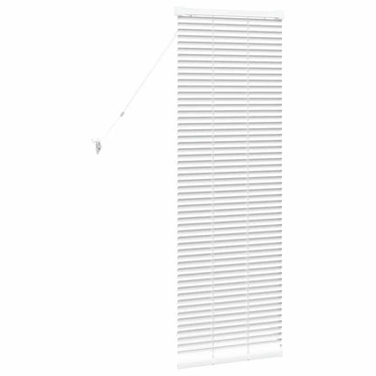 Window Blind with Curtains Manual White Aluminium