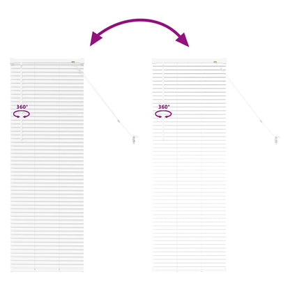 Window Blind with Curtains Manual White Aluminium