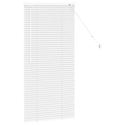 Window Blind with Curtains Manual White Aluminium