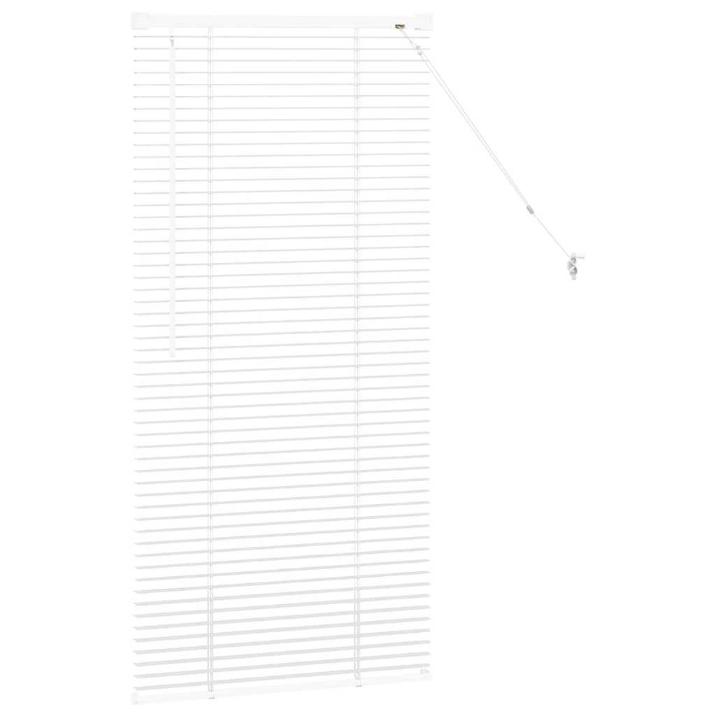 Window Blind with Curtains Manual White Aluminium
