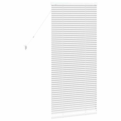 Window Blind with Curtains Manual White Aluminium