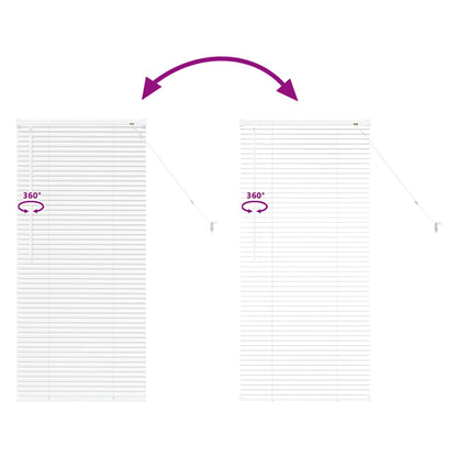 Window Blind with Curtains Manual White Aluminium
